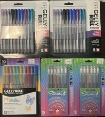 Gelly Roll Retractable Gel Pens Fan Faves Metallic Stardust Classic Lot- 94 Pens