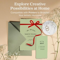 Wanderings Handmade Green Deckle Edge Blank Paper – 4×6 – Pack of 50 –