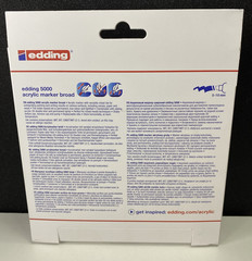 Acrylic Paint Markers Edding 5000 Permanent Broad 5-10mm Chisel Nib Set 5 Neon