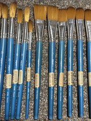 Lot of 41 Daler Rowney Aquafine Watercolour Paint Brushes Assorted Shapes Sizes