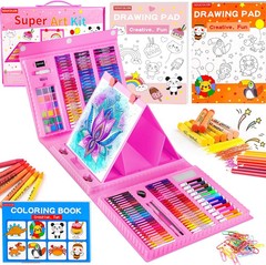 Soucolor Art Supplies, 283 Pieces Drawing Set Art Kits with Trifold Art Easel, 2