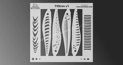 Jerkbait Fishing Lure Airbrush Stencil – 110mm – Mylar Reusable