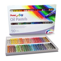 Pentel Oil Pastels – Set 50 50 Count (Pack of 1), Green/Blue/Red