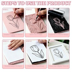 Pale Pink Rubber Stamp Carving Blocks Soft Craft Bricks 0.8cm 4×6 In 4 Pack