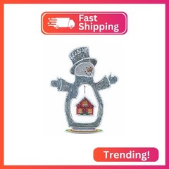 YEESAM ART Snow Man and House Tabletop Diamond Art Kits, 3D Crystal Painting Kit