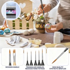 Artist Paint Brushes 11Pcs, Fine Detailing For Models Figures Canvas, Black