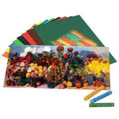 Blue Oil Pastels 12Pcs, Soft Oil Crayons Creamy Pastels Stick Art