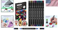 8pcs Multicolor Acrylic Paint Markers with Brush Tips – Perfect for DIY Projects