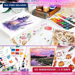 64 Sheets Watercolor Paper,5″x7″ Water Color Paper,Loose Drawing Paper Bulk | 14