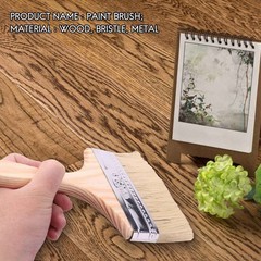 220 x 135mm Wide Bristle Hair Wooden Handle Paint Brush Wall Painting Tool G4G2