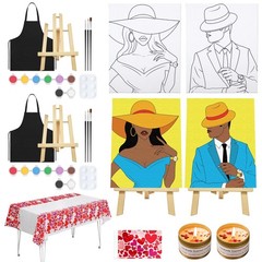 VOCHIC Date Night Painting Kit for Couples Sip and Paint 8×10, multi color