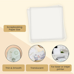 Translucent Vellum Sheets – 100 Sheets, 12 X 12 In, White – 93Gsm/63Lb Tracing P