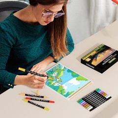 36 Colors Acrylic Paint Markers, Brush & Fine Dual Tip Acrylic Paint Pens for…