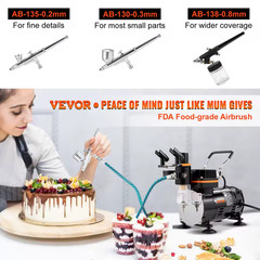 Airbrush Kit 120W Electric Dual Action Spray Gun for Paint, Makeup, Tattoo, Nail