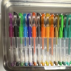 Multicolor Gel Pen Set in Metal Case, Assorted Colors