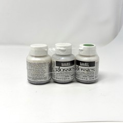 3 Discontinued LIQUITEX GLOSSIES Acrylic Enamel Paint 2 Oz SILVER New