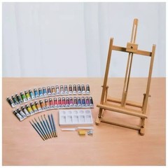 Master’s Touch 51 Pieces Acrylic Paint Set With Wood Easel- NEW OPEN BOX