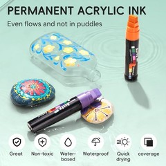 Arrtx Jumbo Poster Markers, 15mm Jumbo Felt Tip 10 Colors, Acrylic Paint Markers