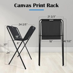 Sturdy Metal Canvas Print Rack for Art Displays – Holds 24″ x 30″ Artworks