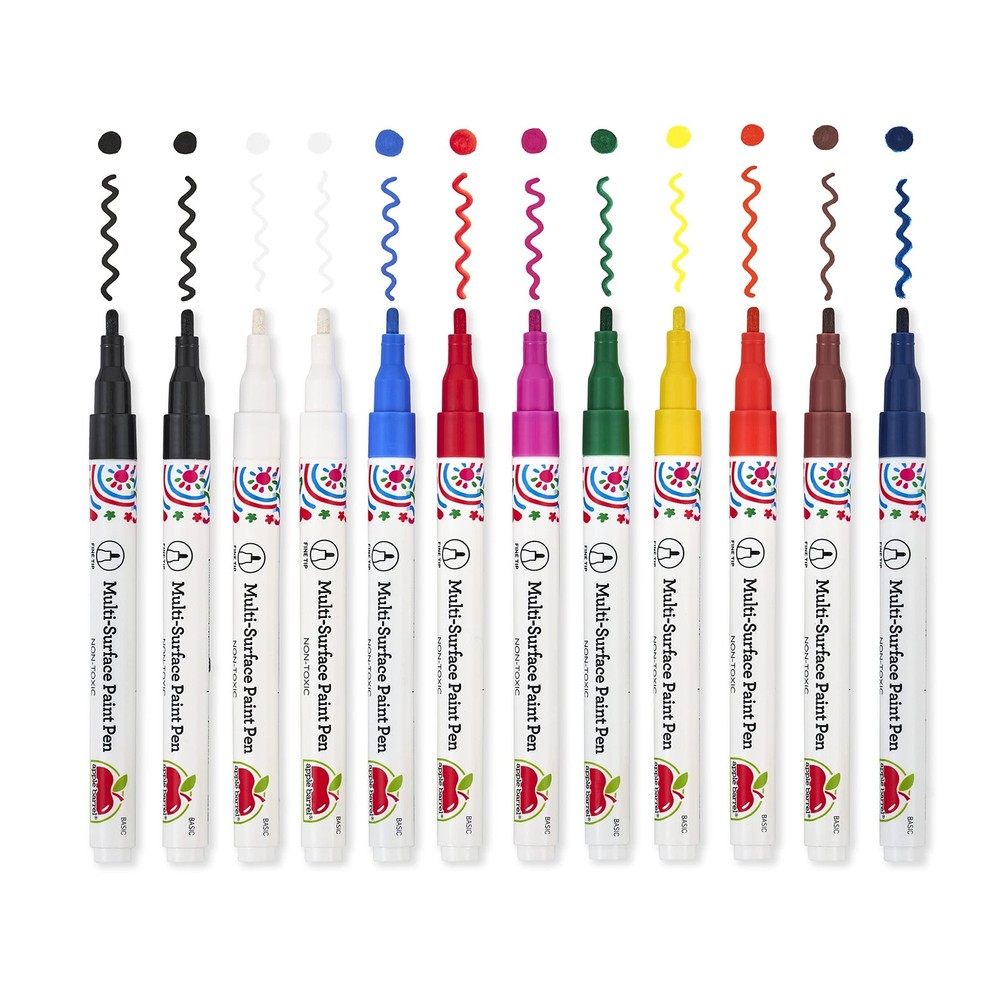 Paint Pens, Set of 12 Multi-Surface Fine Tip Paint Pens, Perfect for Indoor a…