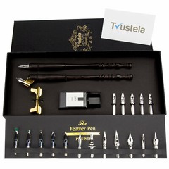 Calligraphy Set includes Dip Pen Set, Oblique Pen Holder, Nibs & Wooden Pens