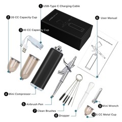 airbrush kit,Handheld Airbrush Gun for Barber, Model Painting, Nail Art, Makeup