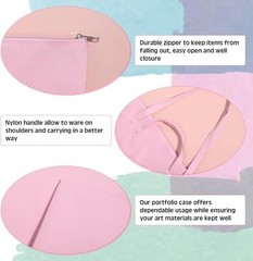 Abbylike 48 x 36 Inch Art Portfolio Bag Large Size Supply with Pink