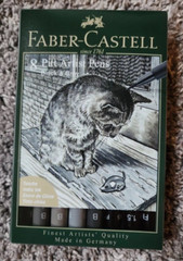 Faber Castell Pitt Artist Pens, Black & Grey Set 8 Pens