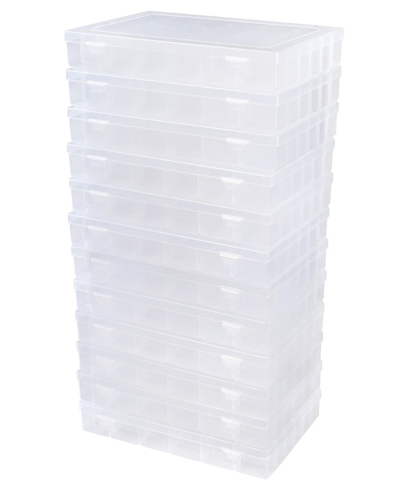 Storage Box 12 Pack 36 Grids Clear Plastic Organizer Dividers Uxwuy Bead 3600