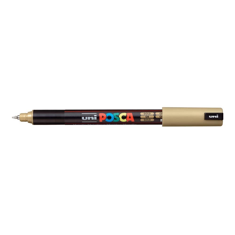 Posca Acrylic Paint Marker, PC-1MR Ultra Fine tip, Gold (PX89912000)
