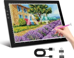 A4 Light Box for Tracing and Drawing, Ultra-Thin Copy Board with Adjustable Brig