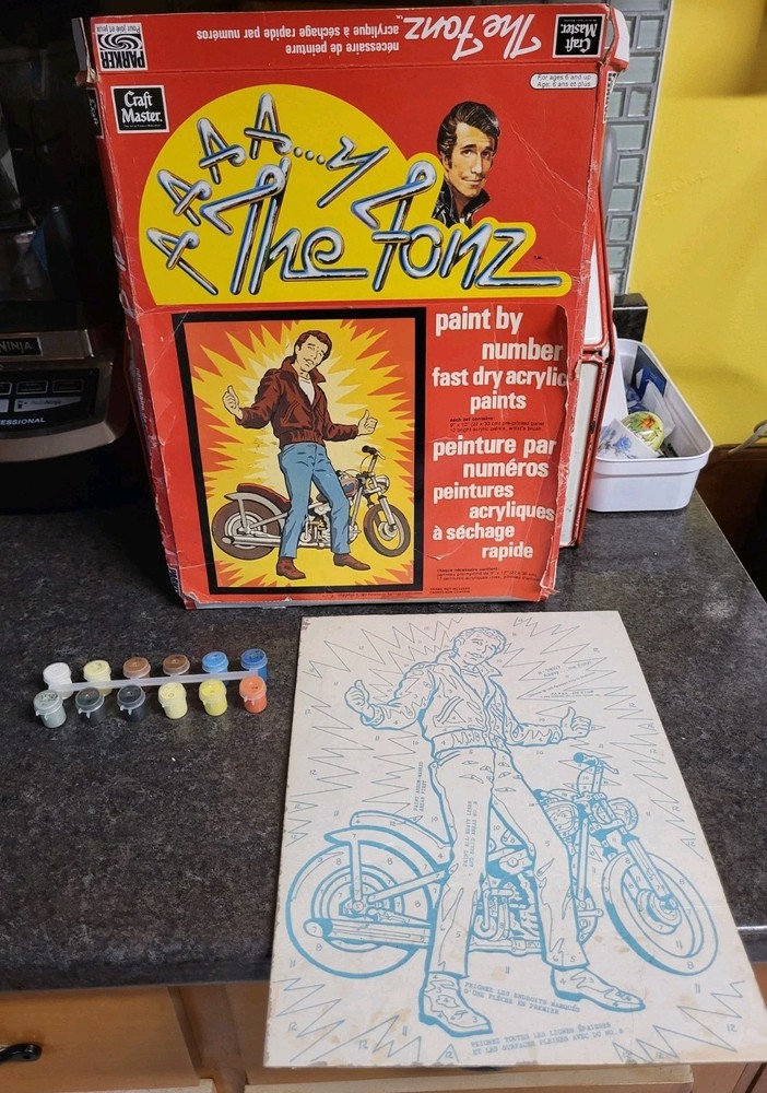 Vintage 1976 Fonz Happy Days Paint by Number CRAFT MASTER Rare Canada Version