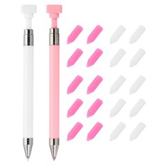 2Pcs Fine Point Diamond Art Pen Diamond Art with 20Pcs Wax Pink White