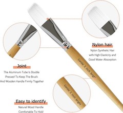 24-Piece Artist Brush Set for Oil, Acrylic & Watercolor Painting