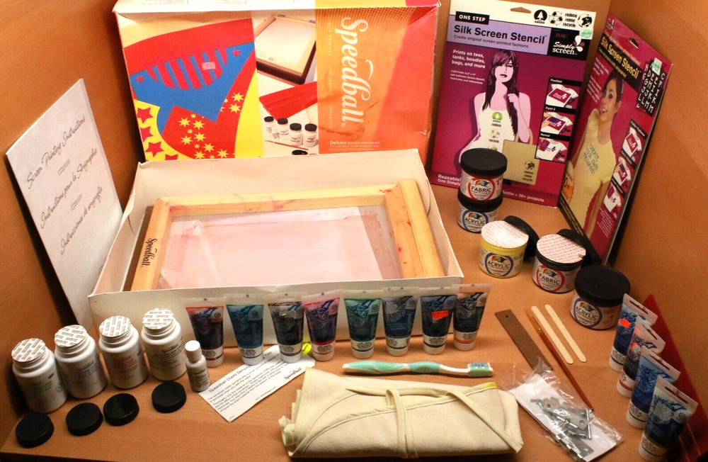 Speedball Deluxe Screen Printing Kit + Lots of Extra Paints