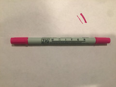 Kuretake ZIG Memory System Twin Dual Tip Marker, Writer, No. 025, Pure Pink