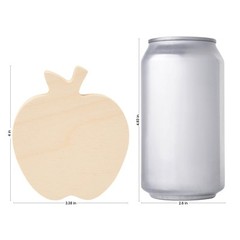 Chunky Wooden Apple Cutout 4″, for Crafts & Fall Tiered Tray Decor | Woodpeckers