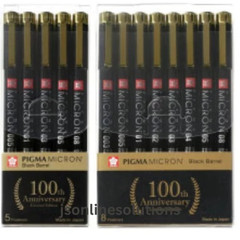 Limited Edition! Sakura Pigma Micron Black Barrel | Stationery | Pack of 5 or 8