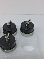 9 AIRBRUSH GLASS PAINT JARS 22cc FOR POT PAINT NEW IN OPEN BOX CLEAR WITH BLACK