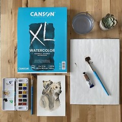 Canson XL 9×12 Watercolor Paper Pad Cold Press Textured 30 Sheets 140lb