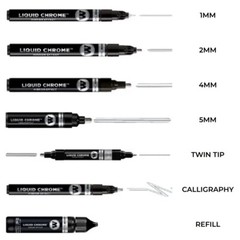Molotow Liquid Chrome Pen Range – Metallic Silver Mirror Effect Pump Marker