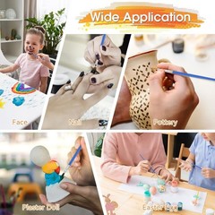 88PCS Small Paint Brushes – Flat & Round Nylon Brushes for Acrylic Oil