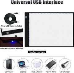 Diamond Painting A4 LED Light Pad, Ultra-Thin Adjustable Brightness Diamond Art