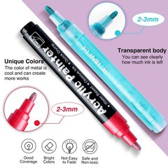 Fumile 120 Color Acrylic Paint Marker Include Metallic Color28Pcsblink Color12