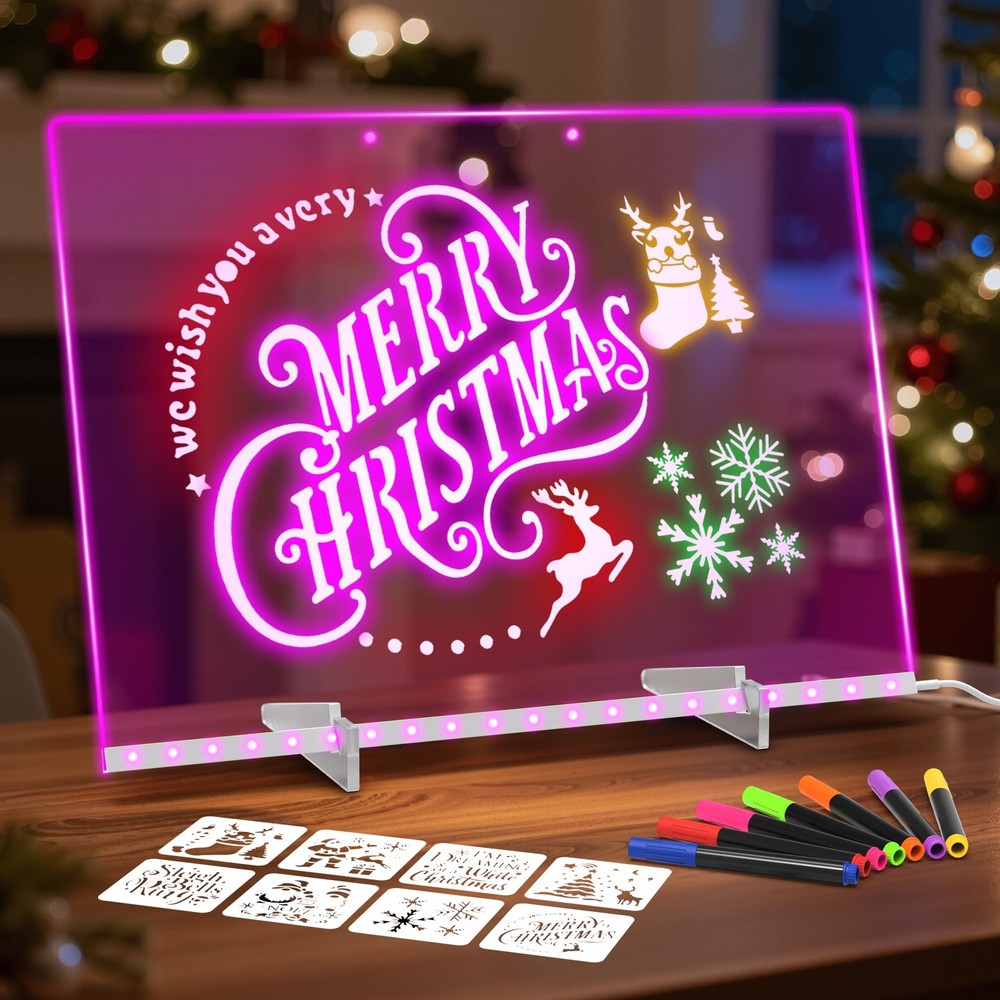 Abcool Lumiboard Led Drawing Board For Kids 13.7X10 Light Up Acrylic Dry Erase