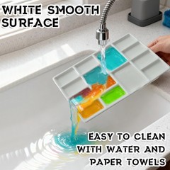 Ymcafmo 14-Well Ceramic Paint Palette, 7.48 x 4.13 x 0.7 inches, White