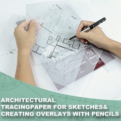 Tracing Paper 8.5×11 inch, 100 Sheets Transparent Vellum Paper for Tracing P