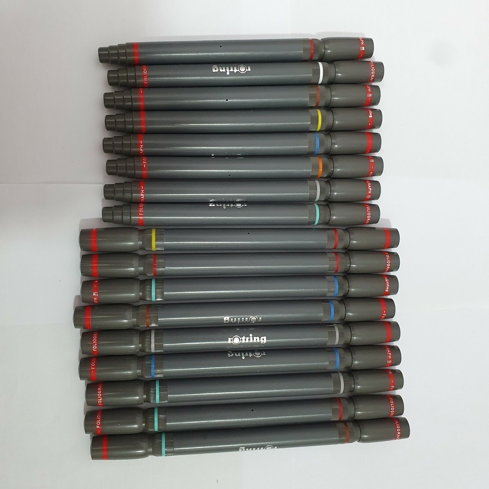 Vintage and Rare rOtring Foliograph Pens – Different Sizes – Normal and T Pens