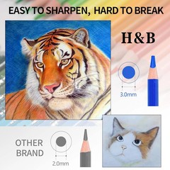 H & B 120 Colored Soft-core Coloring Pencils Set, Coloring Book and Portable Sto