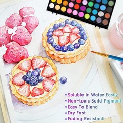 48 Color Watercolor Paint Pan Set Non Toxic Art Supplies for Artists Students